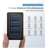 5V 5.1A QC 3.0 Mobile 4-Ports Wall Charger