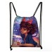 Women's Afro Girl Print Drawstring Travel Bag 