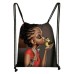 Women's Afro Girl Print Drawstring Travel Bag 