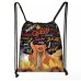 Women's Afro Girl Print Drawstring Travel Bag 